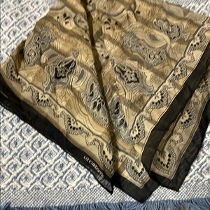 Liz clairbourne Black and Tan Paisley Silk Accessory